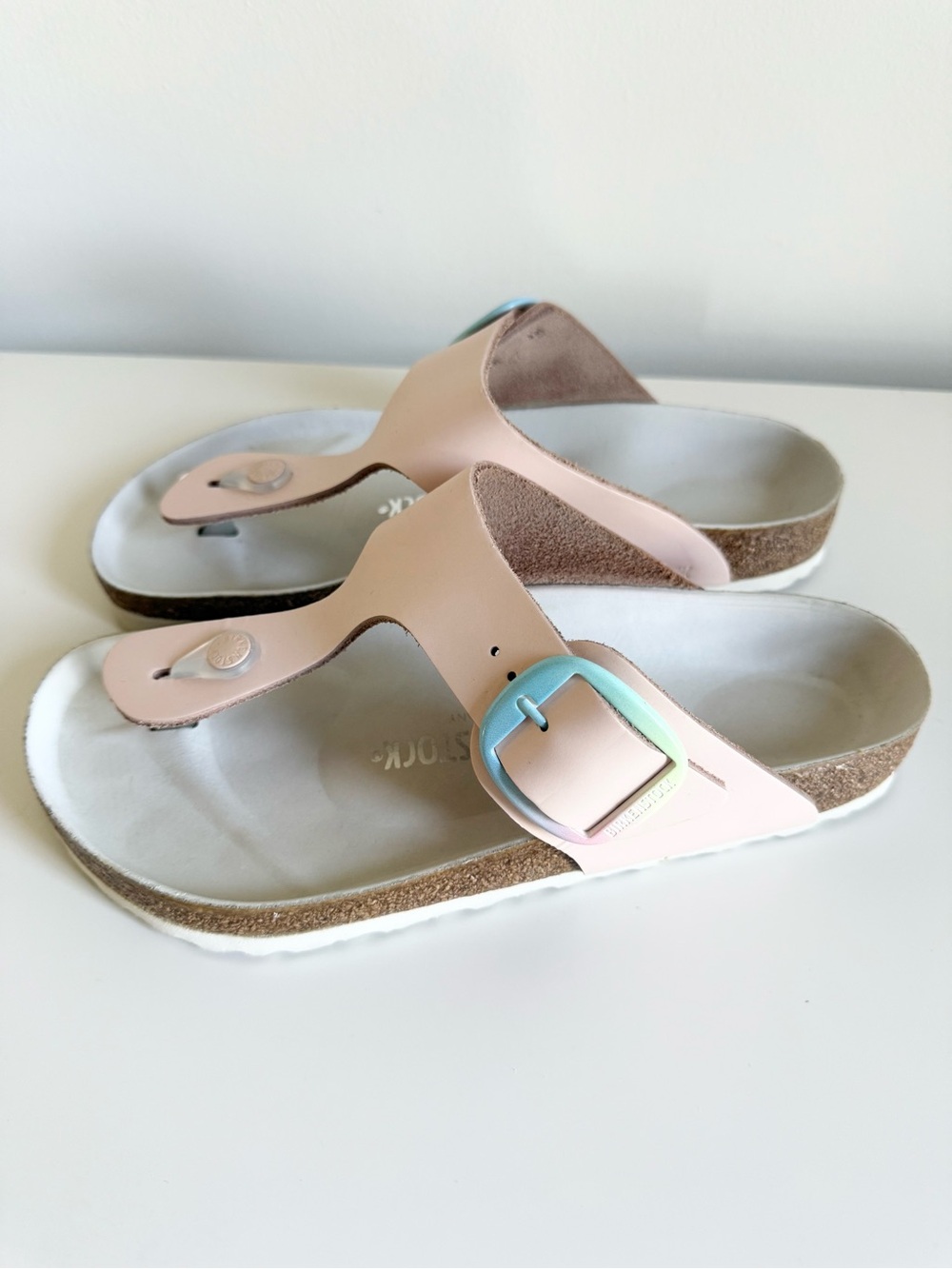 Birkenstock Gizeh Big Buckle Ombre Light Rose Leather Thong Sandals 40 260 9/9.5 - Picture 9 of 15